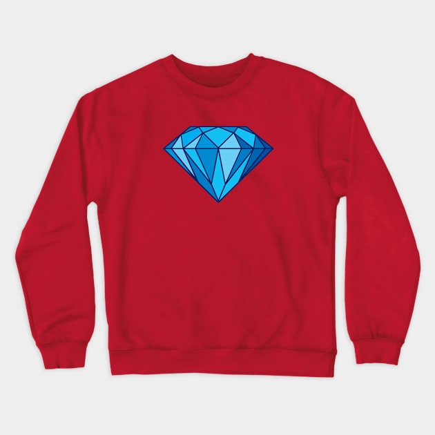 Blue Diamond Illustration Crewneck Sweatshirt by Protshirtdesign